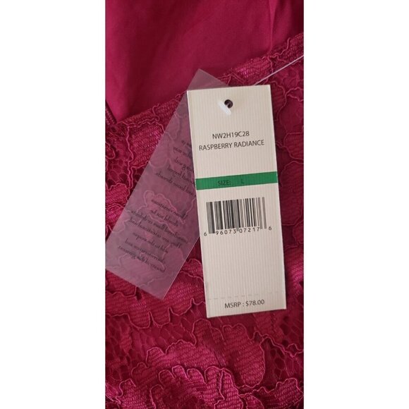 NWT $78 NANETTE LEPORE RASPBERRY LACE PEPLUM LINED BACK ZIPPER TOP BLOUSE SZ L - Picture 8 of 11